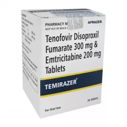 Трувада полный аналог (Temirazer, Тенвир ЕМ :: Тенофовир + Эмтрицитабин) таб. 300+200мг №30